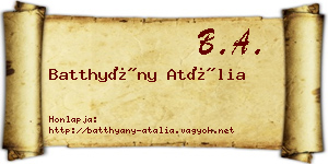 Batthyány Atália névjegykártya